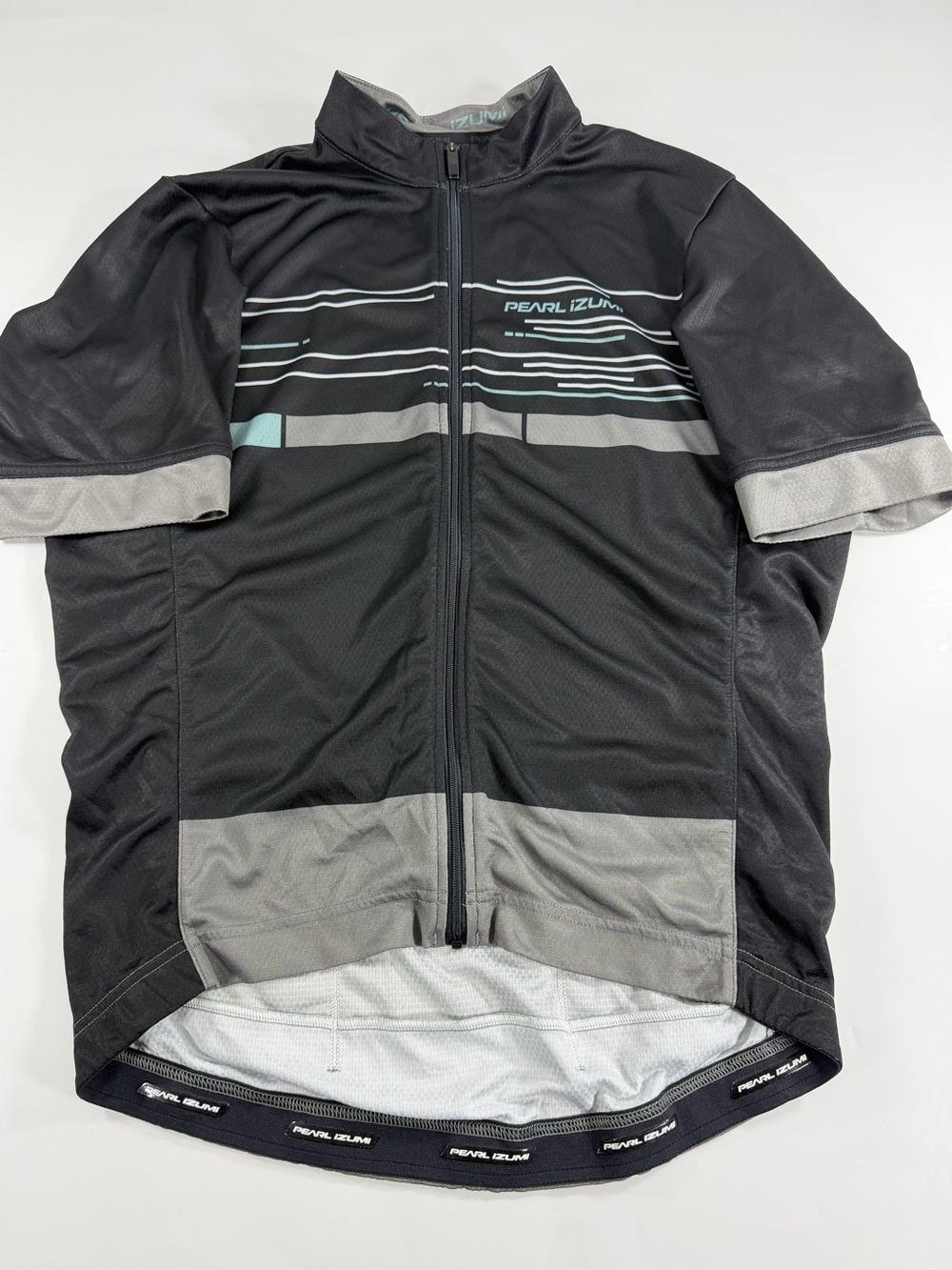 Pearl Izumi Spring 2018 Cycling Jersey Black Gray Full Zip Bike Shirt L